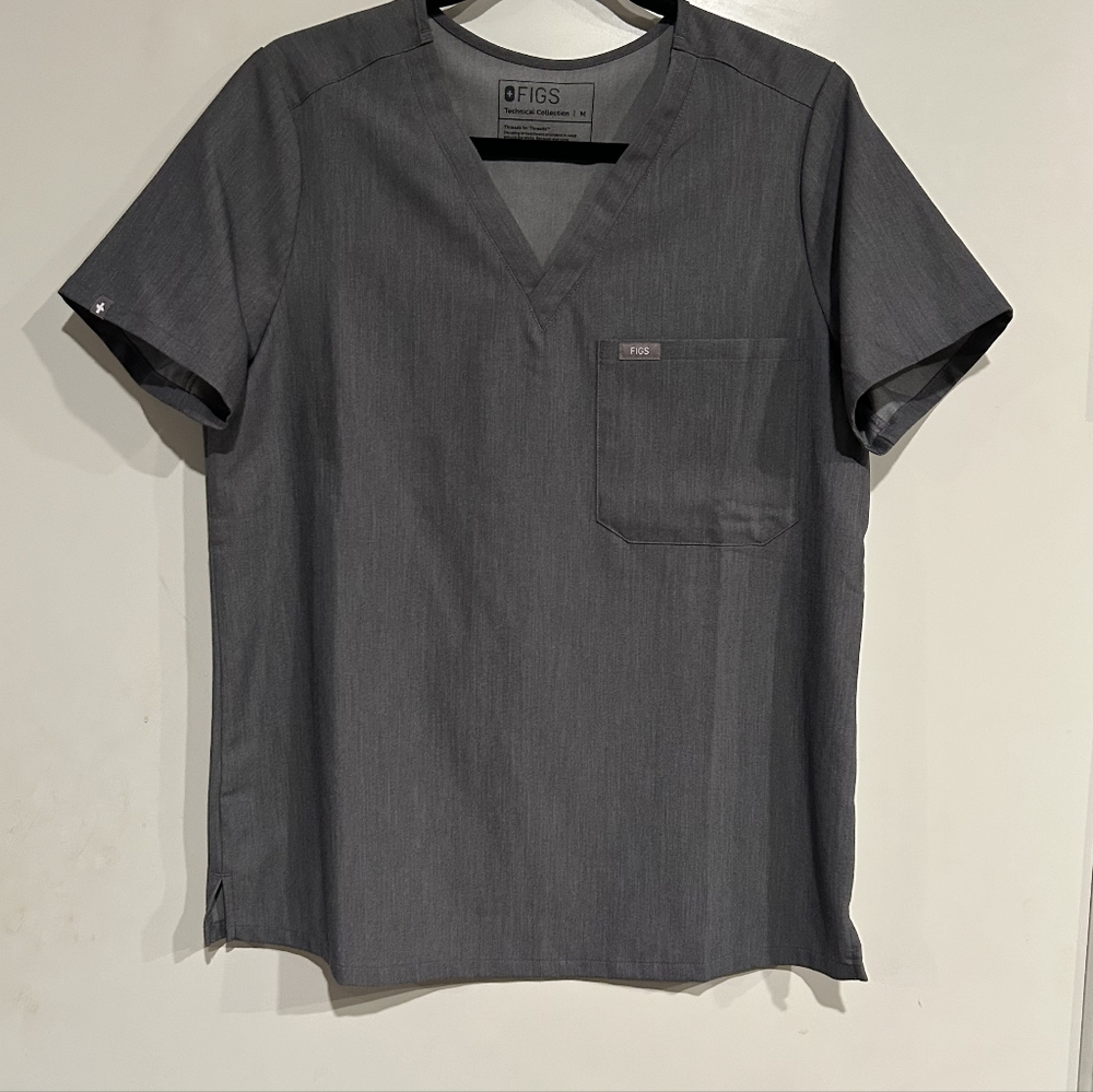 Figs Women's Charcoal V-Neck Scrub Top